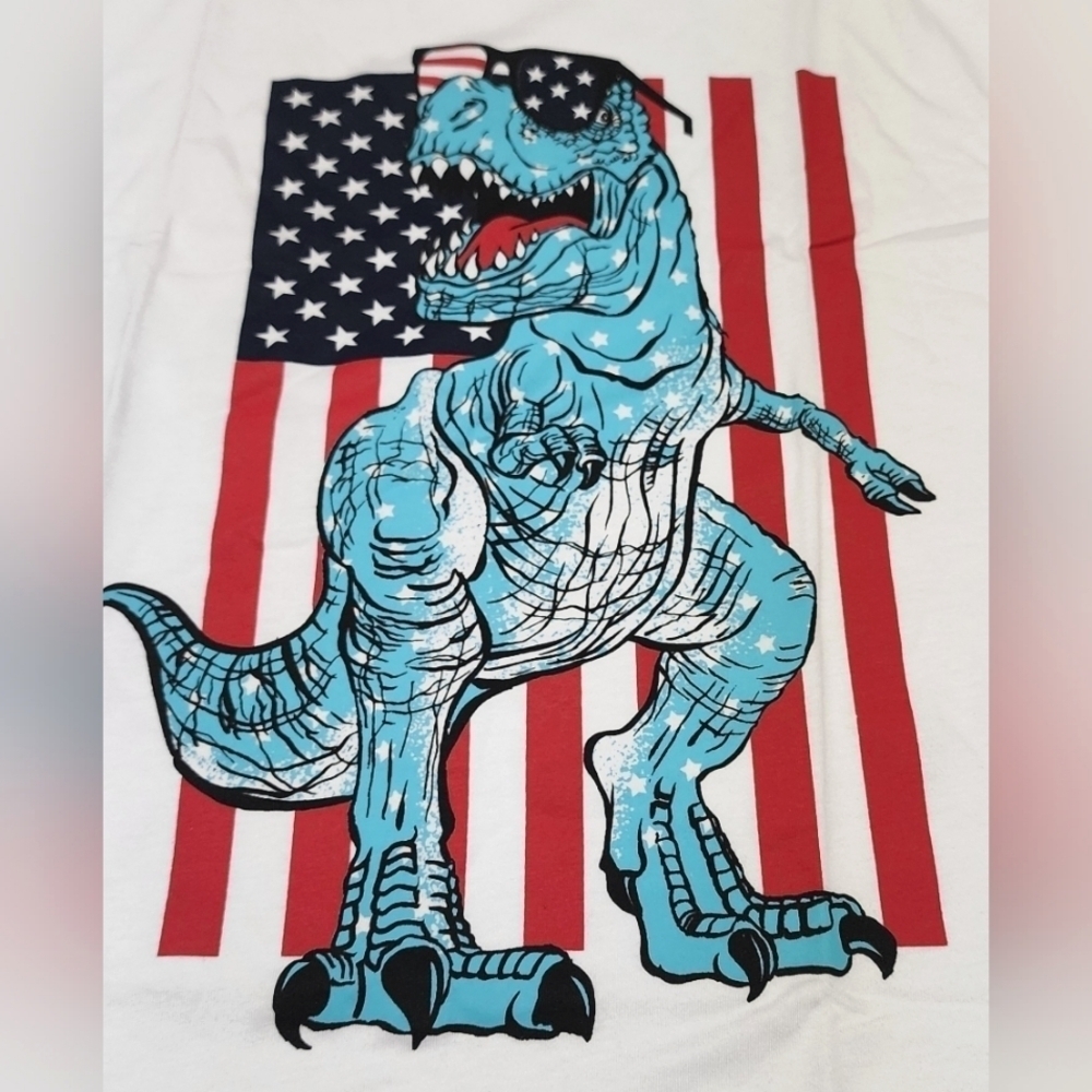 The Children's Place Americana Dino Graphic Tee  XL (14) - New With Tags - Picture 6 of 6